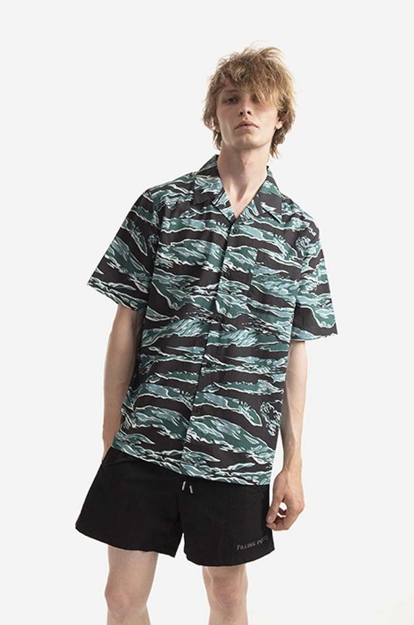 Maharishi Pamučna košulja Maharishi Tigerskins x Worhol Shirt WARHOL Wood LAND za muškarce, boja: crna, relaxed, 8172.Wood WoodLAND