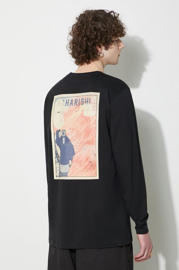 Maharishi Pamučna majica dugih rukava Maharishi Hikeshi Organic L/S T-Shirt boja: crna, s tiskom, 1083.BLACK