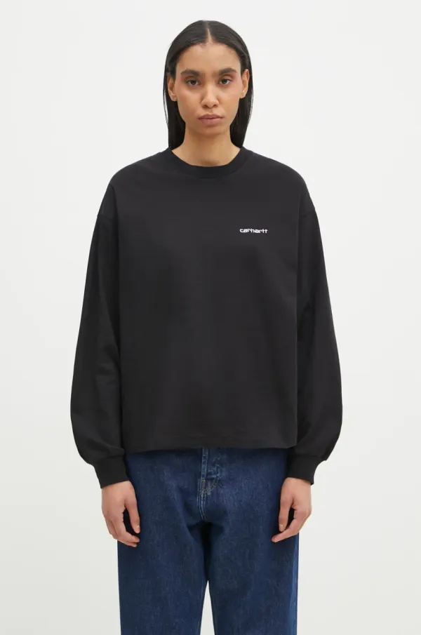Carhartt WIP Majica dugih rukava Carhartt WIP Longsleeve Grayson za žene, boja: crna, I034378.0D2XX