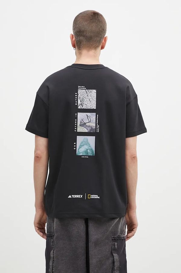adidas Majica kratkih rukava adidas Nattional Geographic Unitefit GFX za muškarce, boja: crna, s tiskom, IX6565