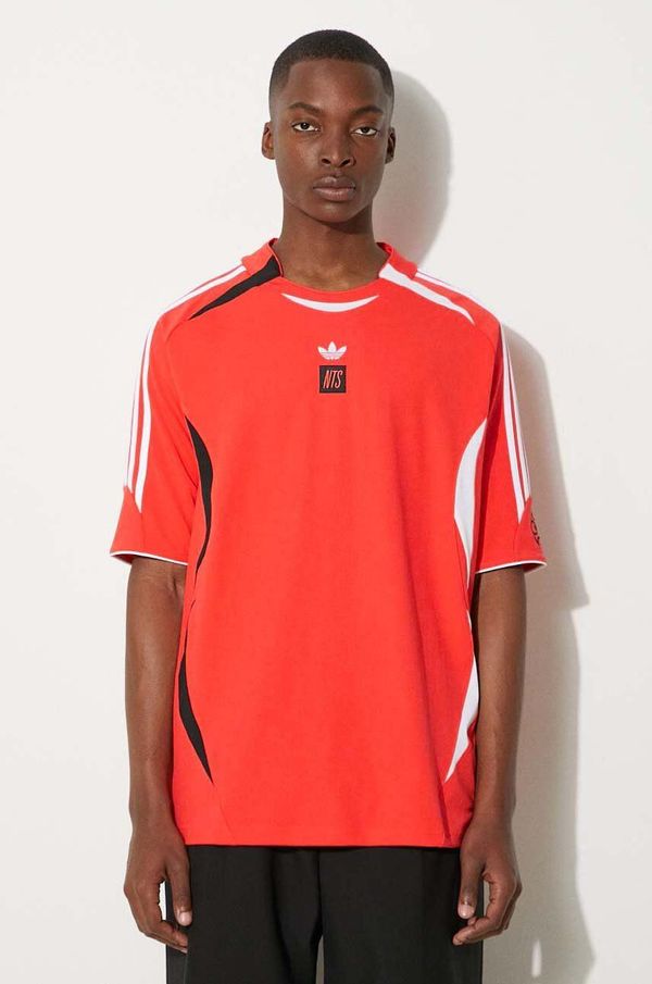 adidas Originals Majica kratkih rukava adidas Originals adidas x NTS Radio Jersey 2 za muškarce, boja: crvena, s uzorkom, JI5150
