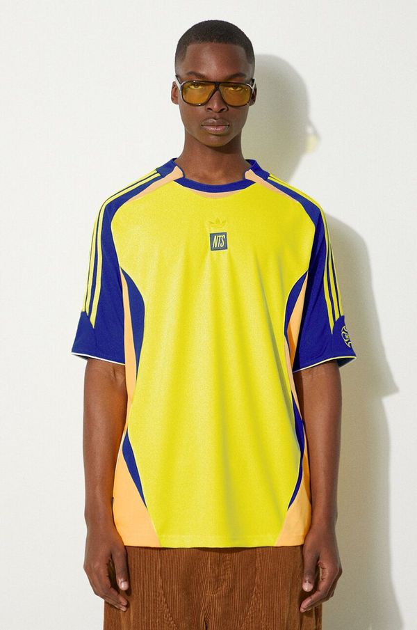 adidas Originals Majica kratkih rukava adidas Originals adidas x NTS Radio Jersey 2 za muškarce, boja: žuta, s uzorkom, JI5146