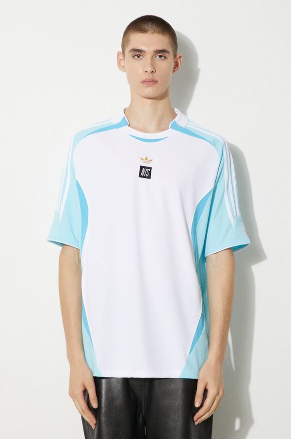 adidas Originals Majica kratkih rukava adidas Originals adidas x NTS Radio Jersey za muškarce, boja: bijela, s uzorkom, JI5132