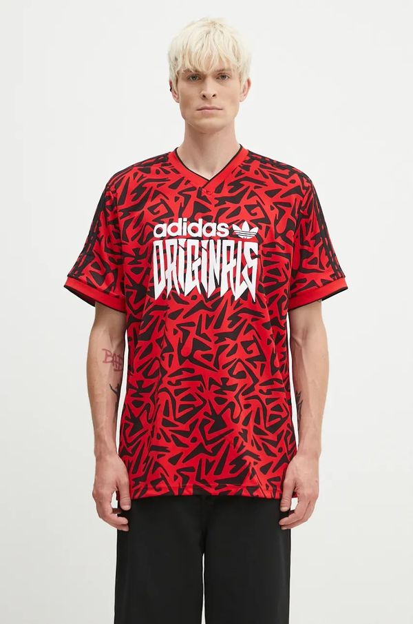 adidas Originals Majica kratkih rukava adidas Originals AOP Jersey za muškarce, boja: crvena, s uzorkom, IZ4833