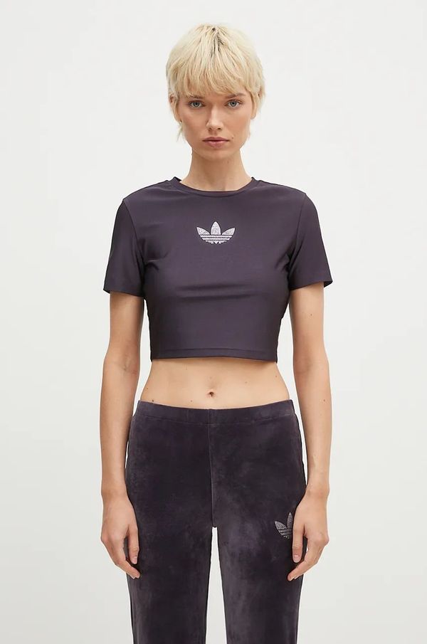 adidas Originals Majica kratkih rukava adidas Originals Bling Tee za žene, boja: ljubičasta, IZ3439