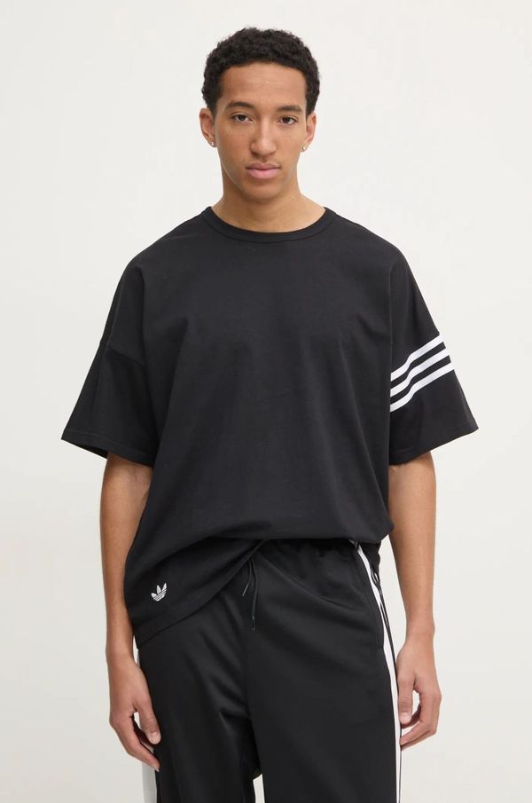 adidas Originals Majica kratkih rukava adidas Originals Neuclassics za muškarce, boja: crna, s aplikacijom, JC9935