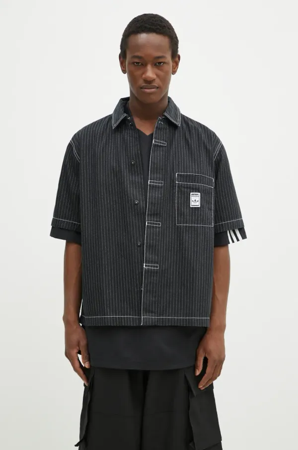 adidas Originals Majica kratkih rukava adidas Originals Wabash za muškarce, boja: crna, bez uzorka, JP4481