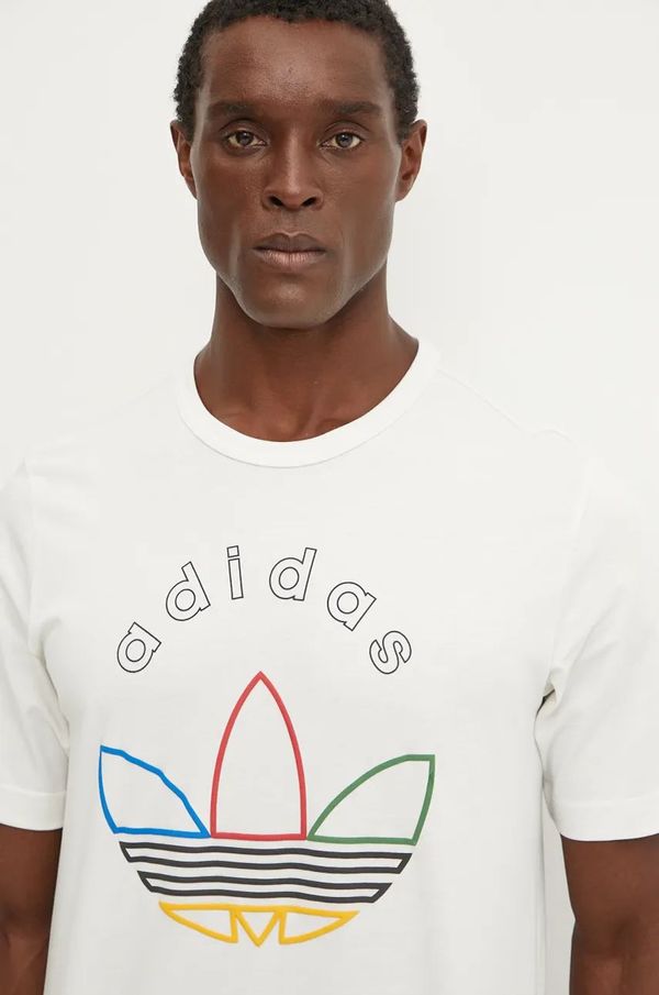 adidas Originals Majica kratkih rukava adidas Originals za muškarce, boja: bež, s tiskom, IW3237