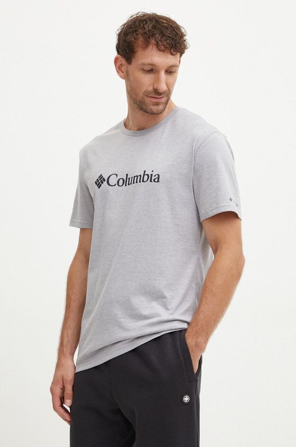Columbia Majica kratkih rukava Columbia CSC Basic Logo za muškarce, boja: siva, s tiskom, 1680053