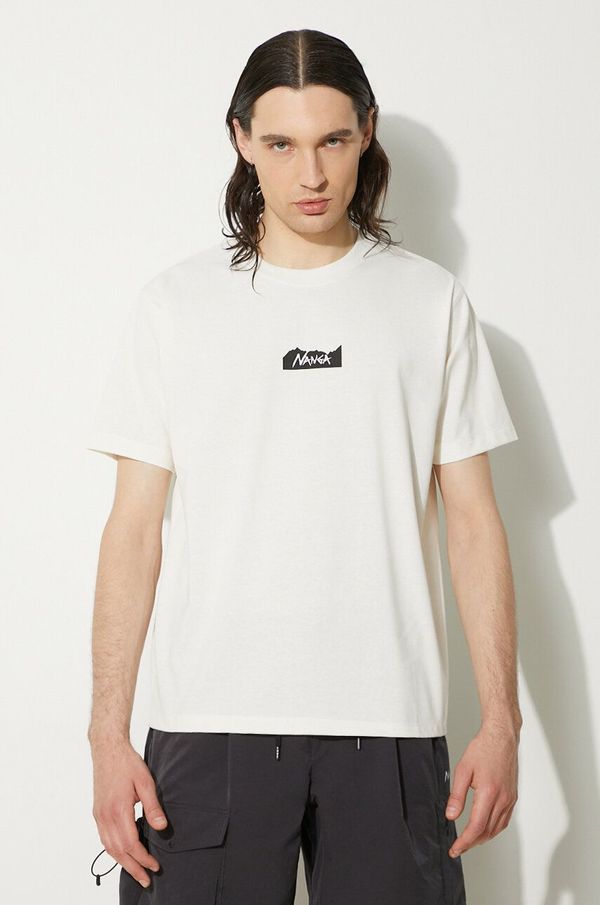 Nanga Majica kratkih rukava Nanga Eco Hybrid Mt Logo Tee za muškarce, boja: bijela, s tiskom, NW2211.1G208