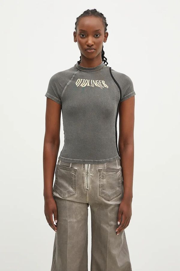 Ottolinger Majica kratkih rukava Ottolinger Deconstructed Fitted T-Shirt za žene, boja: siva, 2215013511