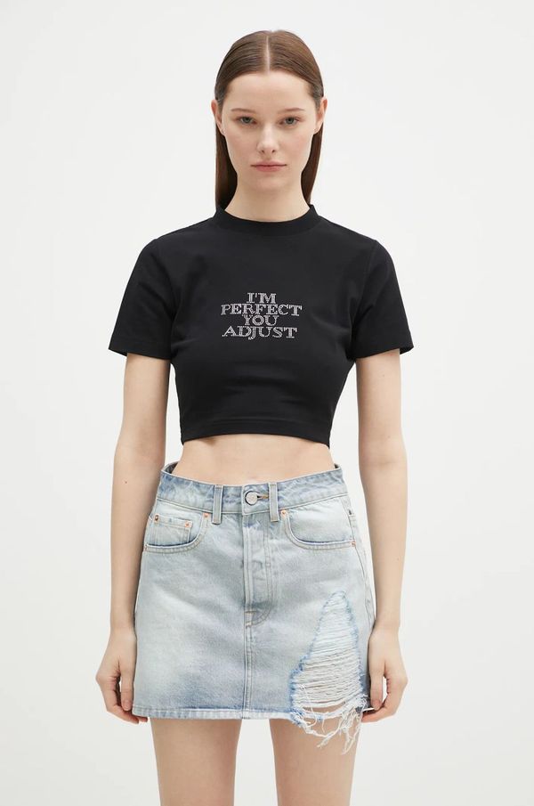 Vetements Majica kratkih rukava VETEMENTS I'M Perfect You Adjust Cropped Fitted za žene, boja: crna, WA66TR740B