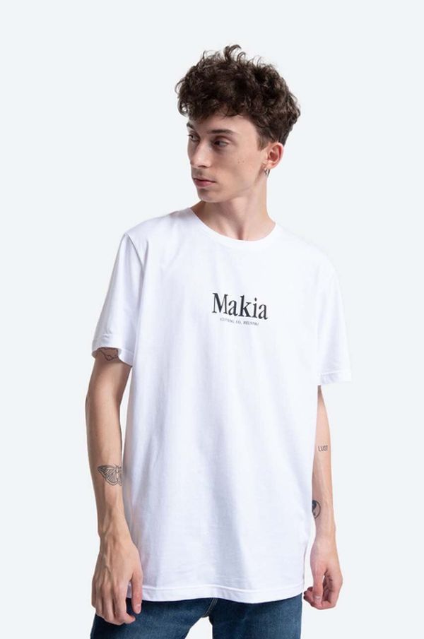 Makia Pamučna majica Makia Strait boja: bijela, s tiskom, M21226-001