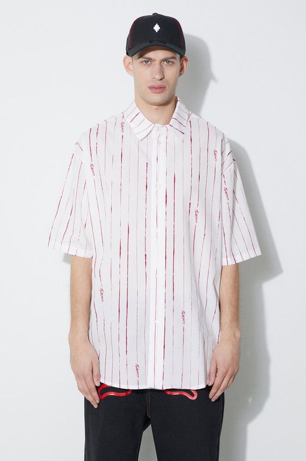 Marcelo Burlon Pamučna košulja Marcelo Burlon County Pinstripes Over Shirt za muškarce, boja: bijela, relaxed, s klasičnim ovratnikom, CMGG004S24FAB0010128