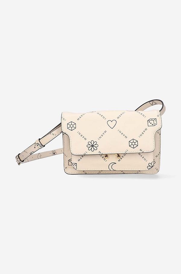 Marni Kožna torba Marni boja: bež, MUMP0004U1.P4599.Z542N-cream