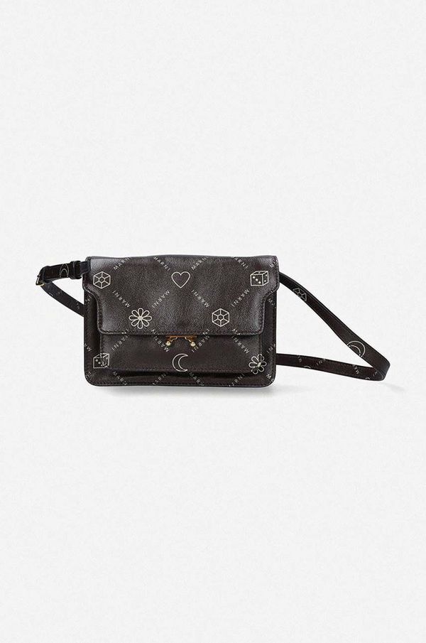 Marni Kožna torba Marni boja: crna, MUMP0004U1.P4599-Z543N