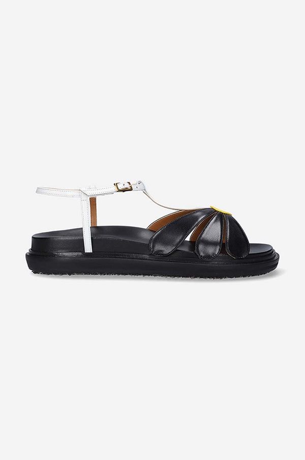Marni Kožne sandale Marni za žene, boja: crna, FBMS013901.P3586.ZO131-black