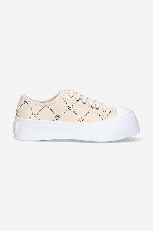 Marni Kožne tenisice Marni boja: bež, SNZW003020.P4599.ZO019-cream