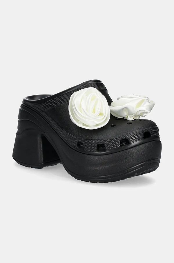 Crocs Natikače Crocs Siren Rosette Clog za žene, boja: crna, s debelom potpeticom, 210367