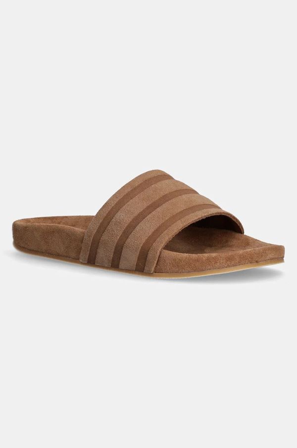 adidas Originals Natikače od brušene kože adidas Originals Adilette Suede za muškarce, boja: smeđa, IG9298