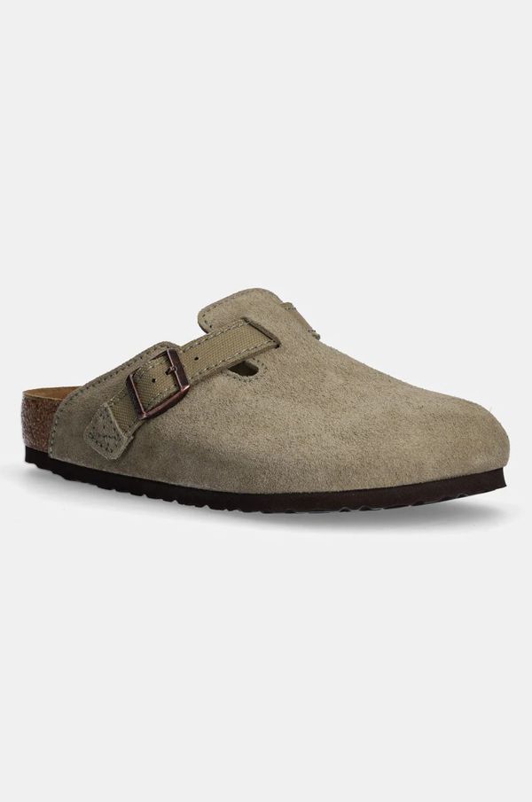 Birkenstock Natikače od brušene kože Birkenstock Boston za muškarce, boja: zelena, 1028811