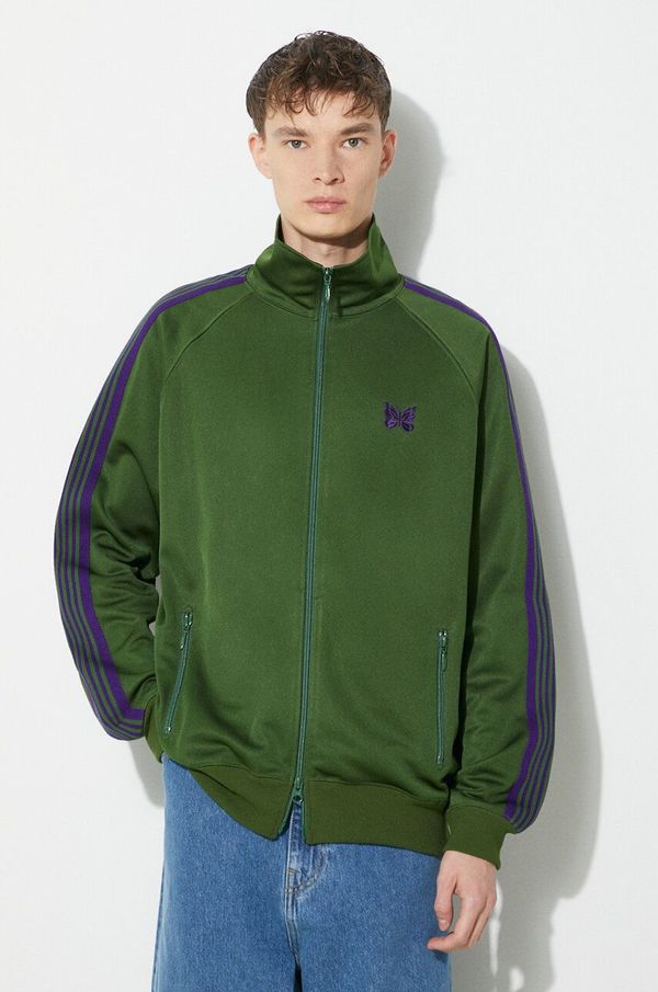 Needles Dukserica Needles Track Jacket za muškarce, boja: zelena, s aplikacijom, NS244