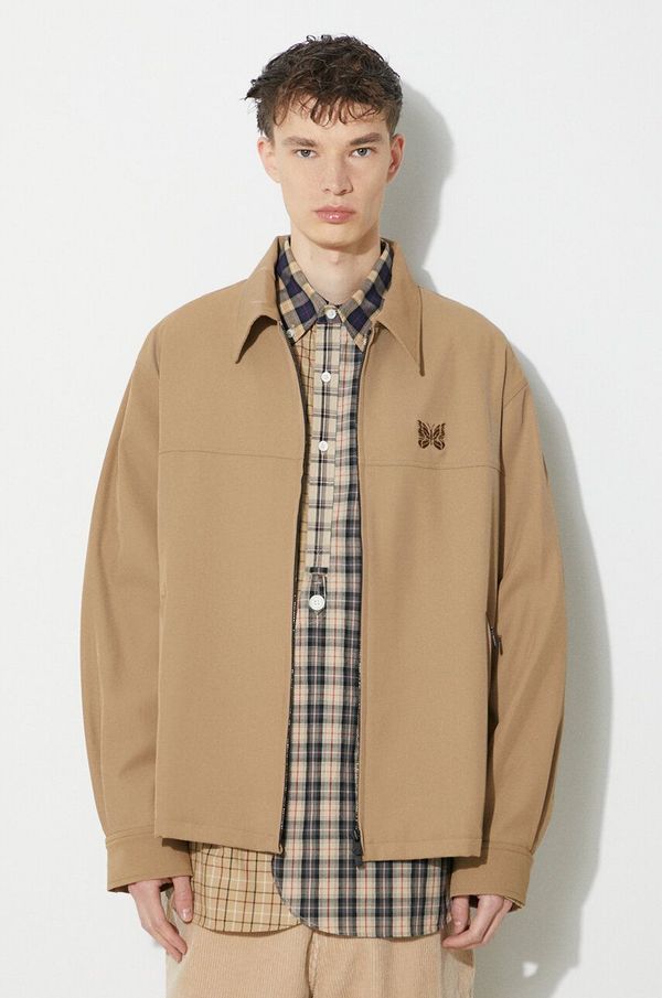 Needles Jakna Needles Sport Jacket Cavalry Twill za muškarce, boja: bež, za prijelazno razdoblje, oversize, NS152