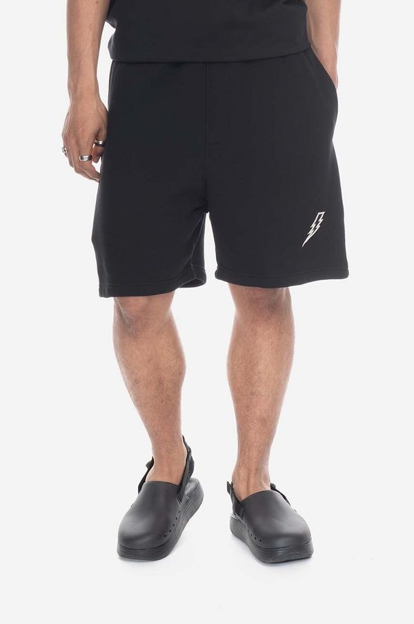Neil Barrett Pamučne kratke hlače Neil Barett Embroidered Bolt Shorts boja: crna, PBJP060.U509-01