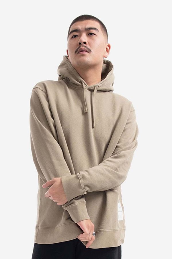 Norse Projects Pamučna dukserica Norse Projects Fraser Tab Series Sweat Hoodie za muškarce, boja: bordo, s kapuljačom, bez uzorka, N20.1282.0966-0966