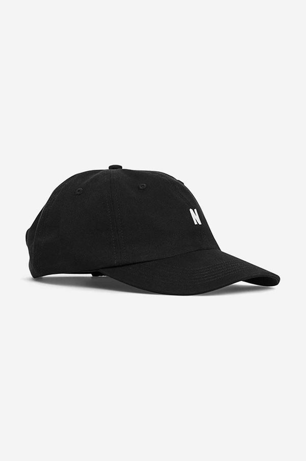 Norse Projects Pamučna kapa sa šiltom Norse Projects boja: crna, glatka, N80.0001.9999-9999