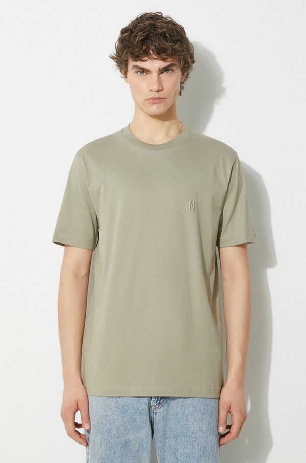 Norse Projects Pamučna majica Norse Projects Johannes Organic N Logo za muškarce, boja: bež, bez uzorka, N01.0643.2053