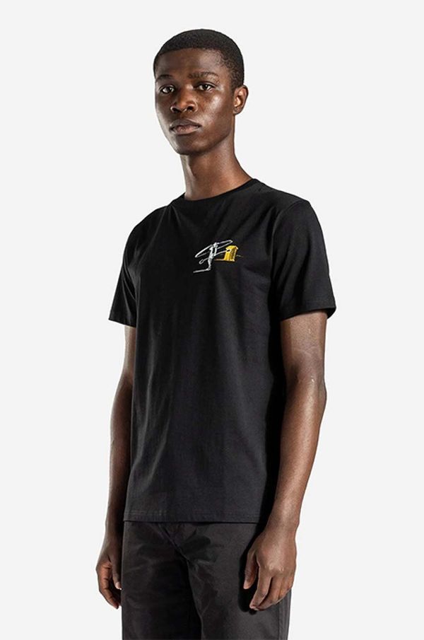 Norse Projects Pamučna majica Norse Projects Niels x Daniel Frost Kayak boja: crna, s tiskom, N01.0592.9999-9999