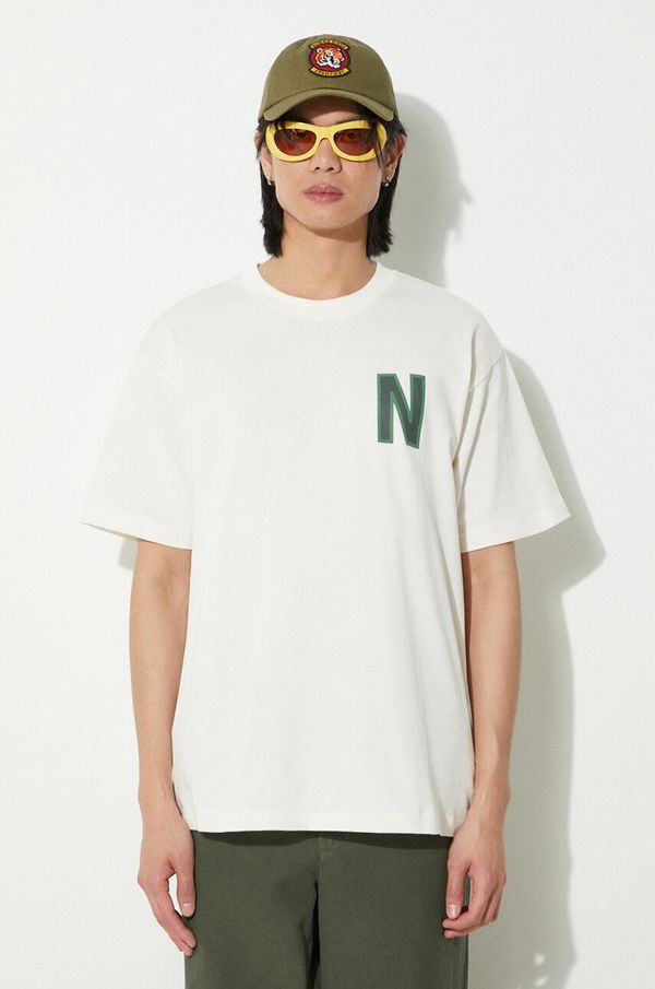 Norse Projects Pamučna majica Norse Projects Simon Loose Organic za muškarce, boja: bež, s tiskom, N01.0659.0957