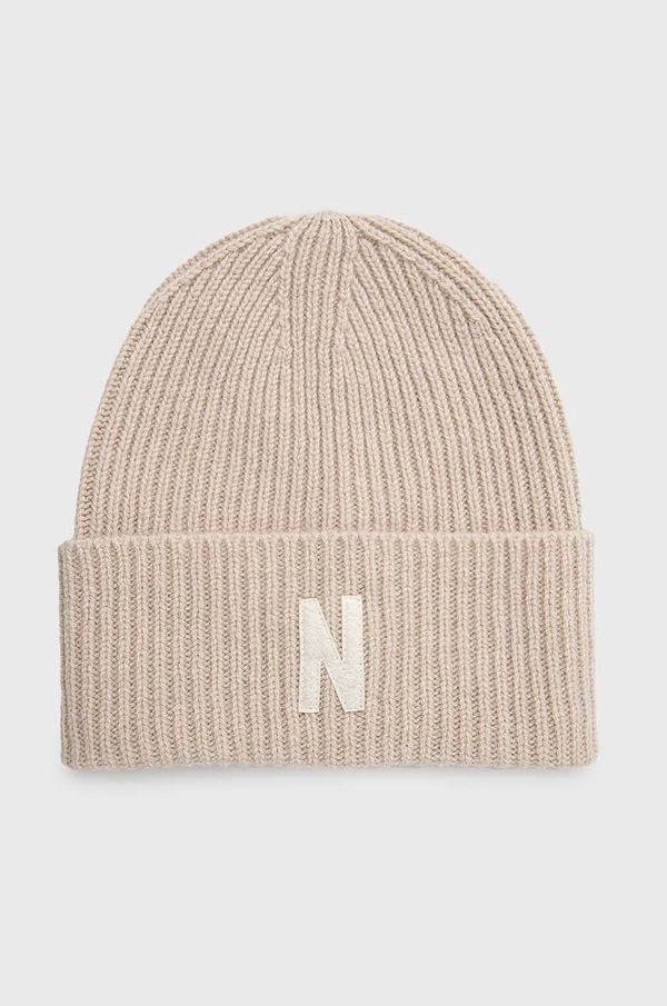 Norse Projects Vunena kapa Norse Projects Merino Lambswool Rib boja: bež, vunena, N95-0953-2064