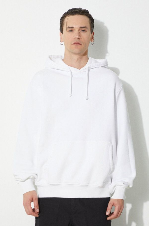424 Pamučna dukserica 424 Alias Hoodie za muškarce, boja: bijela, s kapuljačom, bez uzorka, FF4SMF01AP-JE375.064