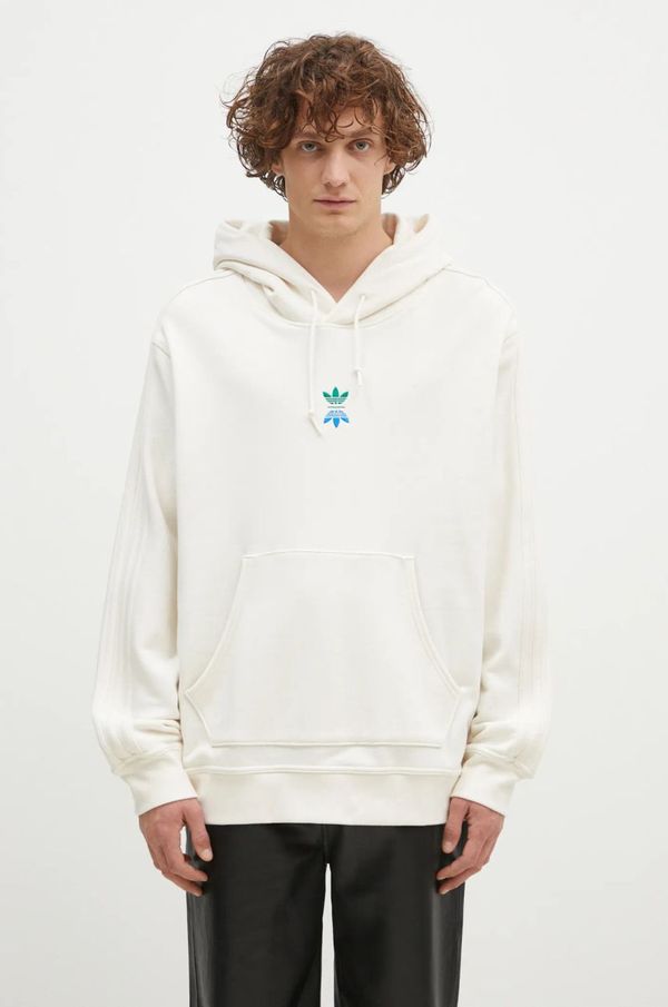 adidas Originals Pamučna dukserica adidas Originals RLN LNKS Hoodie za muškarce, boja: bež, s kapuljačom, s aplikacijom, IT0136