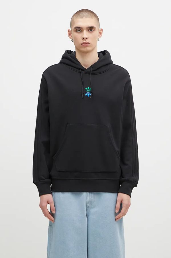 adidas Originals Pamučna dukserica adidas Originals Rolling Links Hoodie Hoodie za muškarce, boja: crna, s kapuljačom, s aplikacijom, IW6657