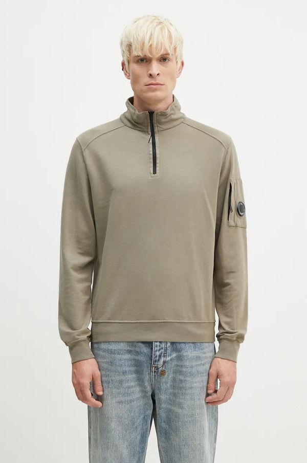 C.P. Company Pamučna dukserica C.P. Company Light Fleece Half Zipped Sweatshirt boja: bež, bez uzorka, 17CMSS059A002246G