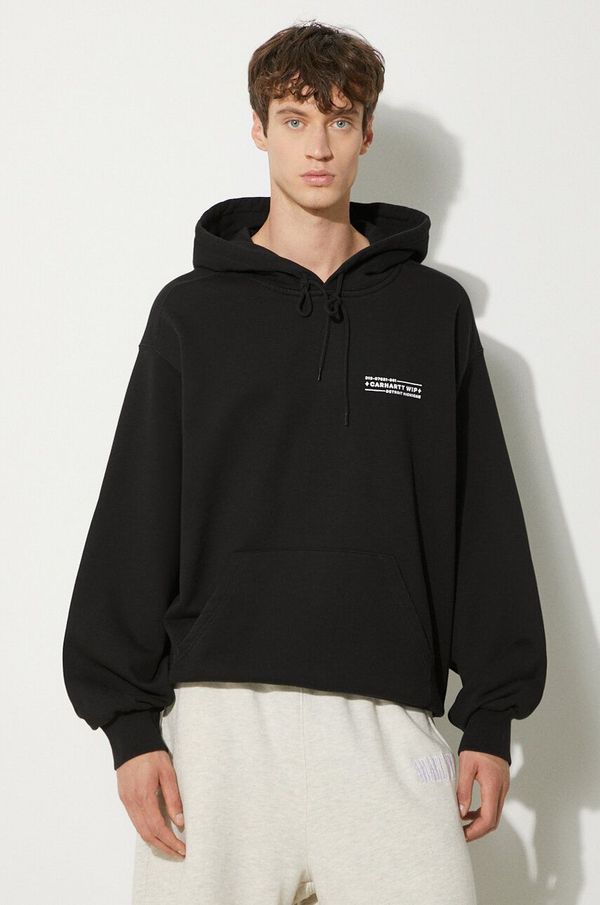 Carhartt WIP Pamučna dukserica Carhartt WIP Hooded Stamp Sweat za muškarce, boja: crna, s kapuljačom, s tiskom, I033621.0D206