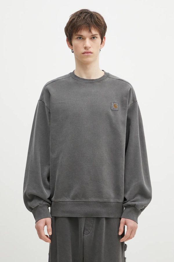 Carhartt WIP Pamučna dukserica Carhartt WIP Vista Sweat za muškarce, boja: siva, s aplikacijom, I029522.87GD