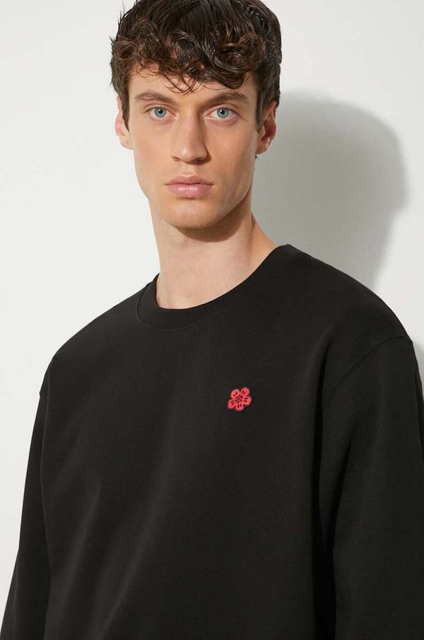 Kenzo Pamučna dukserica Kenzo Boke Flower Classic za muškarce, boja: crna, s aplikacijom, FE65SW2234MF.99J