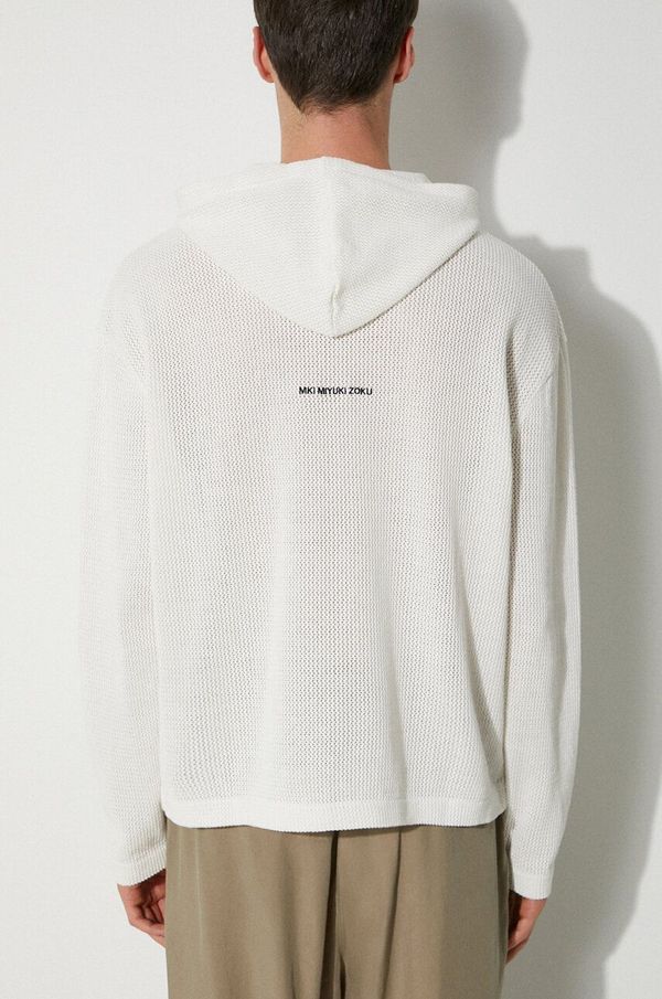 MKI MIYUKI ZOKU Pamučna dukserica MKI MIYUKI ZOKU Loose Gauge Hoody za muškarce, boja: zelena, s kapuljačom, bez uzorka, LOOSE.GAUGE.HOODY