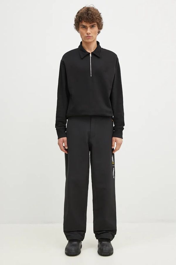 Norse Projects Pamučna dukserica Norse Projects Ketel Relaxed Organic NORSE Logo Half Zip za muškarce, boja: crna, bez uzorka, N20.1369.9999