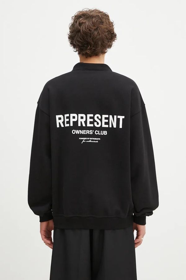Represent Pamučna dukserica Represent Represent Owners Club za muškarce, boja: crna, s kapuljačom, s tiskom, OCM41117.001