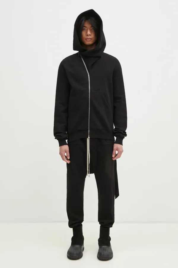 Rick Owens Pamučna dukserica Rick Owens Mountain za muškarce, boja: crna, s kapuljačom, bez uzorka, DU01E3286.F