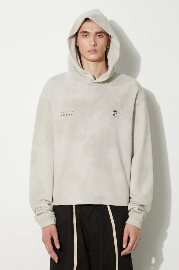STAMPD Pamučna dukserica STAMPD Transit Tie Dye za muškarce, boja: bež, s kapuljačom, s tiskom, SLA-M3333HD-STD