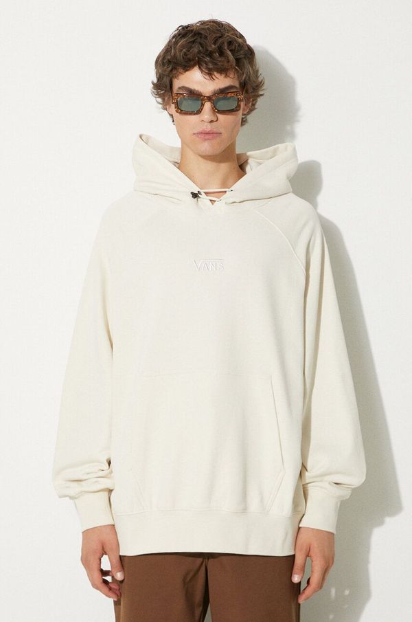 Vans Pamučna dukserica Vans Premium Classics LX Hoodie Fleece za muškarce, boja: bež, s kapuljačom, bez uzorka, VN000GZ189F1