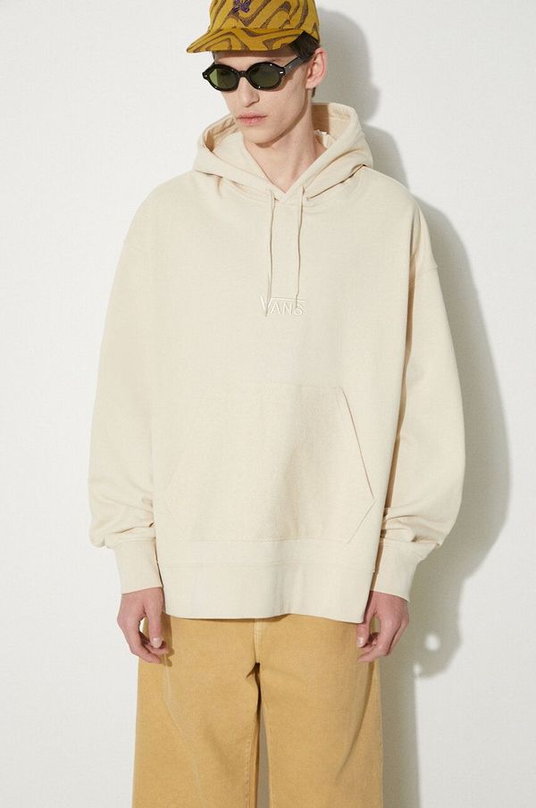 Vans Pamučna dukserica Vans Premium Standards Baggy Fleece Po LX za muškarce, boja: bež, s kapuljačom, bez uzorka, VN000GVSCHW1