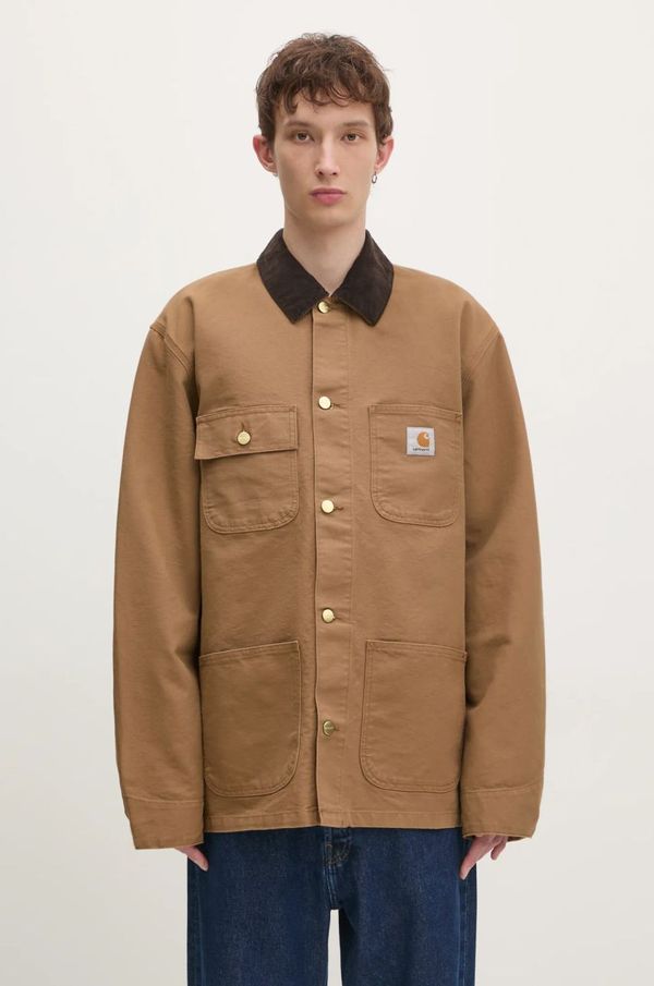Carhartt WIP Pamučna jakna Carhartt WIP Michigan Coat boja: smeđa, za prijelazno razdoblje, I031519.00S02