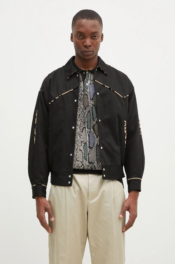 Wacko Maria Pamučna jakna Wacko Maria Western Jacket boja: crna, za prijelazno razdoblje, 24FW-WMO-BL20